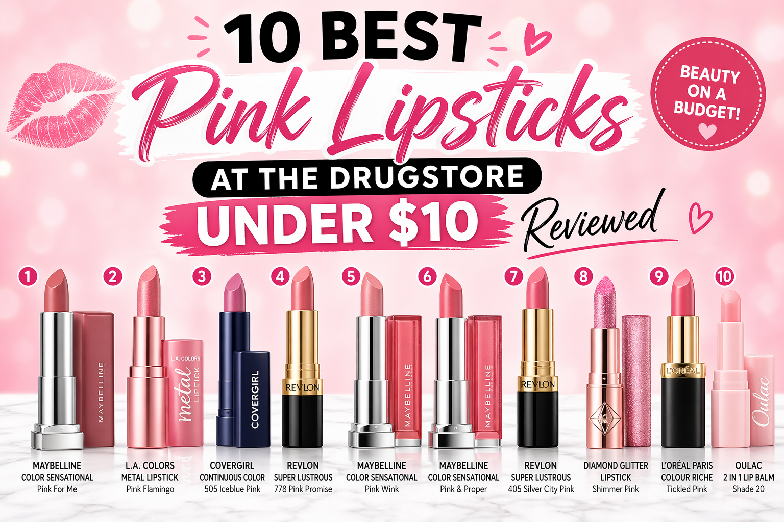 10 Best Pink Lipsticks at the Drugstore Under $10 Reviewed